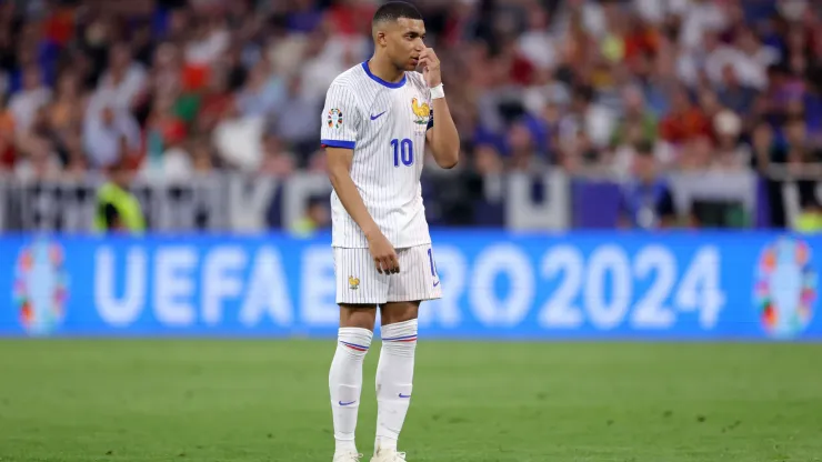 Kylian Mbappe of France looks on during the UEFA EURO 2024 Semi-Final match between Spain and France
