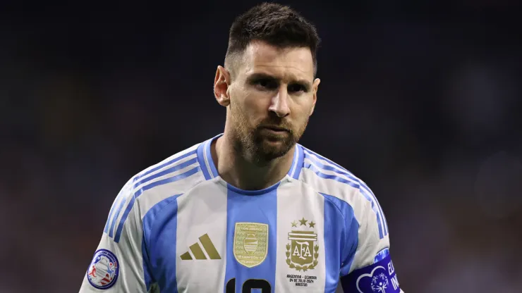 Lionel Messi of Argentina looks on during the CONMEBOL Copa America 2024 quarter-final match between Argentina and Ecuador
