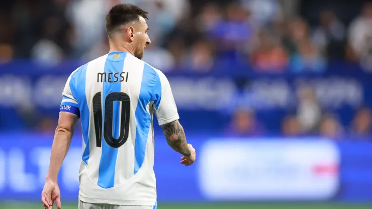 Lionel Messi of Argentina looks on during the CONMEBOL Copa America group A match between Argentina and Canada at Mercedes-Benz Stadium on June 20, 2024 in Atlanta, Georgia.
