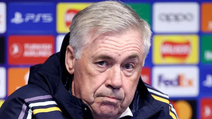 Carlo Ancelotti, Head Coach of Real Madrid, looks on during a training session
