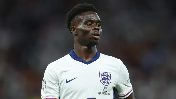 Bukayo Saka of England during the UEFA EURO 2024 final match between Spain and England at Olympiastadion
