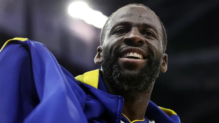 Draymond Green #23 of the Golden State Warriors reacts during the fourth quarter in game seven of the Western Conference First Round Playoffs against the Sacramento Kings.
