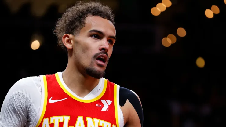 Trae Young #11 of the Atlanta Hawks looks on during the second half against the Oklahoma City Thunder
