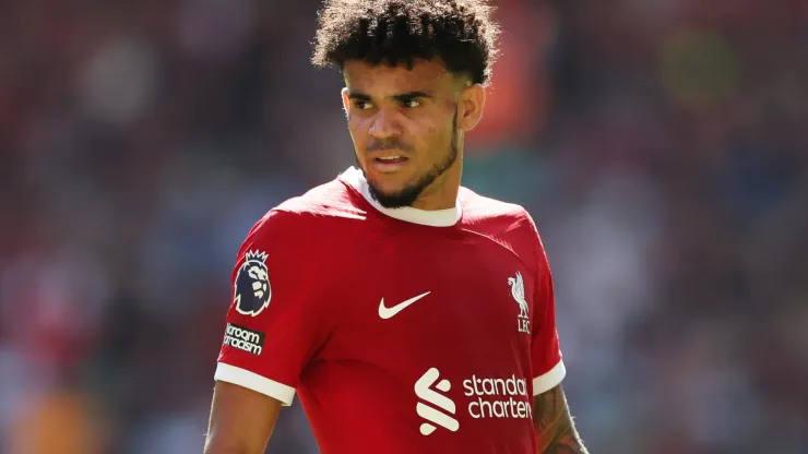 Luis Diaz of Liverpool during the Premier League match between Liverpool FC and Aston Villa at Anfield on September 03, 2023 in Liverpool, England.
