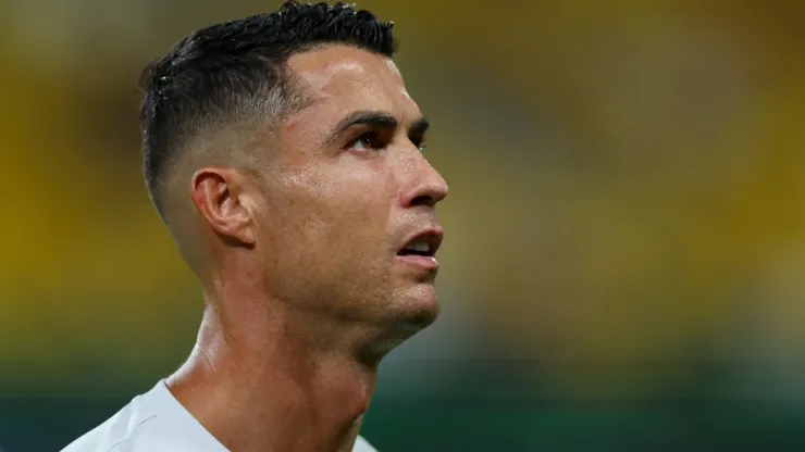 Cristiano Ronaldo of Al Nassr looks on before the Saudi Pro League match between Al Nassr and Al Raed at Al Awwal Park Stadium on August 22, 2024 in Riyadh, Saudi Arabia.
