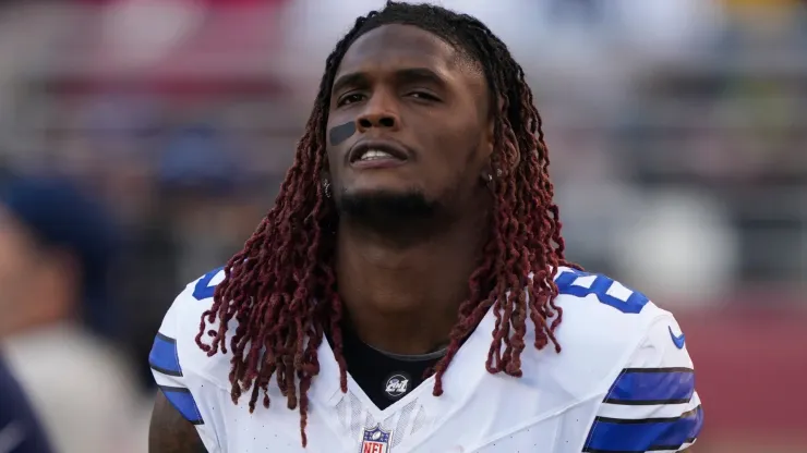 CeeDee Lamb #88 of the Dallas Cowboys is seen prior to a game against the San Francisco 49ers at Levi's Stadium on October 08, 2023 in Santa Clara, California.
