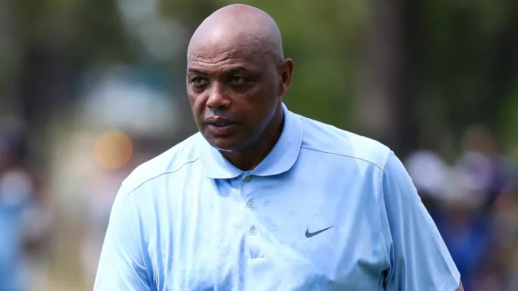 Former NBA basketball player and sports analyst Charles Barkley walks at the 18th hole on day one of the 2024 American Century Championship at Edgewood Tahoe Golf Course.
