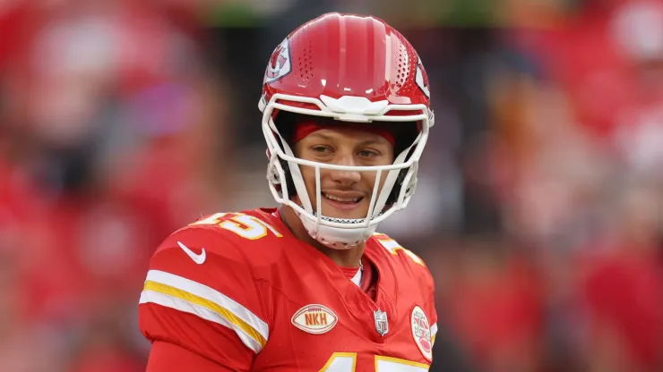 Patrick Mahomes #15 of the Kansas City Chiefs warms up prior to their game against the Detroit Lions at GEHA Field at Arrowhead Stadium on September 07, 2023 in Kansas City, Missouri.
