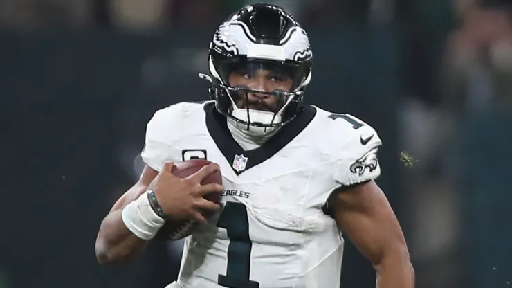 Jalen Hurts of the Philadelphia Eagles during the fourth quarter against the Green Bay Packers at Arena Corinthians on September 06, 2024 in Sao Paulo, Brazil. 
