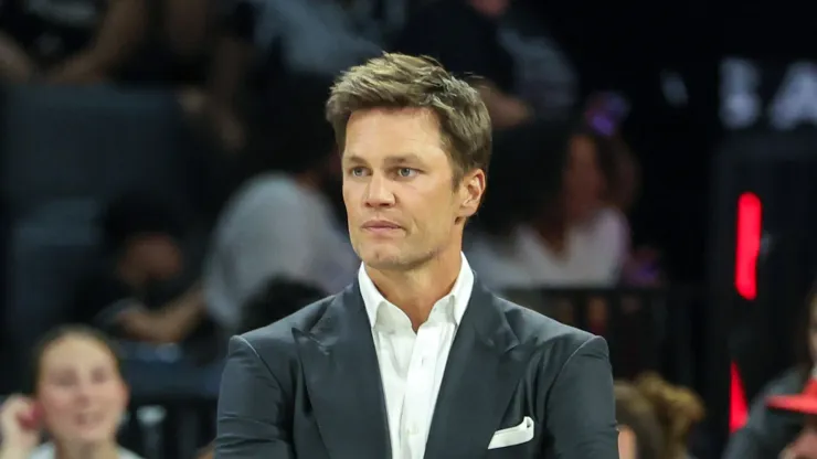 Tom Brady attends a game between the Phoenix Mercury and the Las Vegas Aces at Michelob ULTRA Arena on May 14, 2024 in Las Vegas, Nevada. The Aces defeated the Mercury 89-80. 
