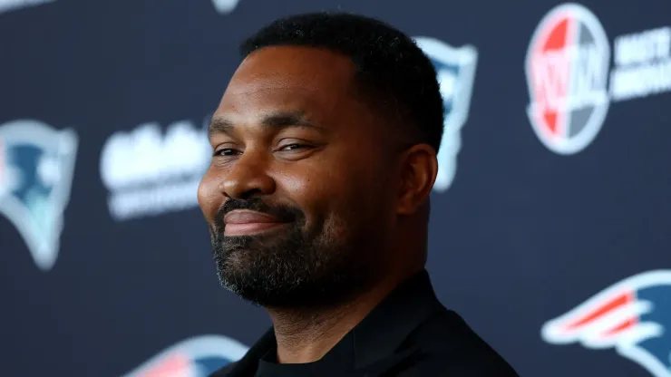 FOXBOROUGH, MASSACHUSETTS - JANUARY 17: Newly appointed head coach Jerod Mayo of the New England Patriots speaks to the media during a press conference at Gillette Stadium Foxborough, Massachusetts. 
