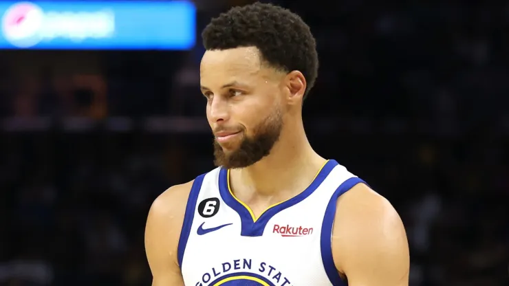 Stephen Curry #30 of the Golden State Warriors during their game at Chase Center on October 18, 2022 in San Francisco, California.
