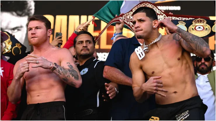 Canelo Alvarez (left) and Edgar Berlanga (right)
