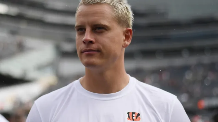 Joe Burrow #9 of the Cincinnati Bengals looks on after a preseason game against the Chicago Bears at Soldier Field on August 17, 2024 in Chicago, Illinois.
