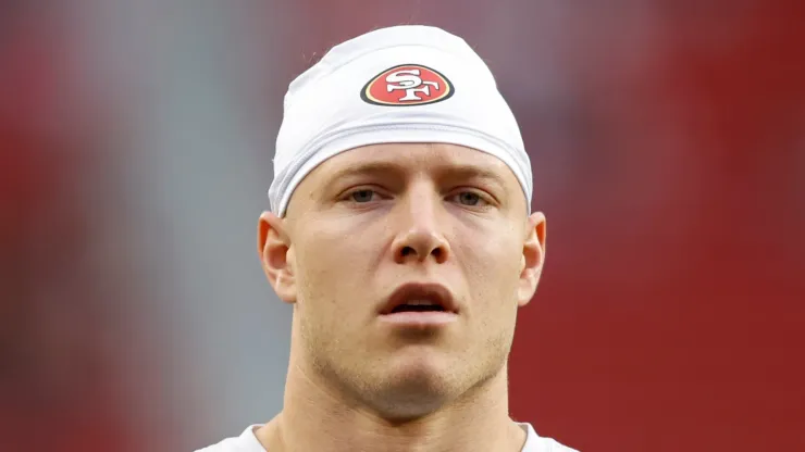 Christian McCaffrey #23 of the San Francisco 49ers warms up before the NFC Divisional Playoffs against the Green Bay Packers at Levi's Stadium on January 20, 2024 in Santa Clara, California.
