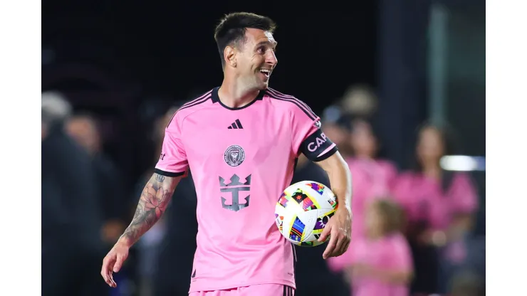 FORT LAUDERDALE, FLORIDA - JUNE 01: Lionel Messi #10 of Inter Miami reacts during the second half of the game against St. Louis City at Chase Stadium on June 01, 2024 in Fort Lauderdale, Florida. (Photo by Megan Briggs/Getty Images)
