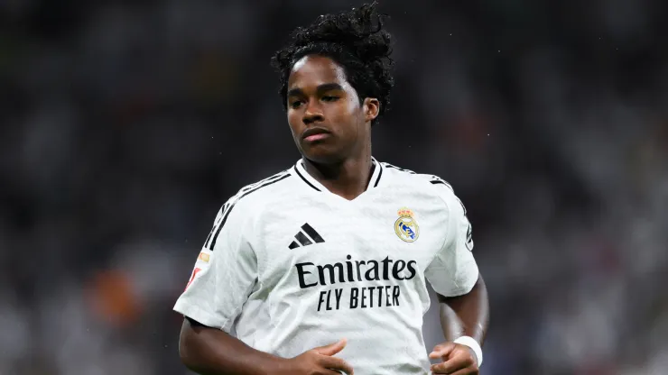 Endrick of Real Madrid looks on during the LaLiga match between Real Madrid CF and RCD Espanyol
