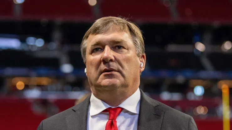 August 31, 2024: Georgia Bulldogs head coach Kirby Smart walks the field before the game against the Clemson Tigers in the 2024 Aflac Kickoff Game at Mercedes-Benz Stadium in Atlanta, GA.
