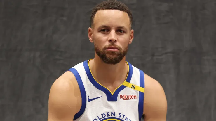 Stephen Curry #30 of the Golden State Warriors poses for the media during the Warriors Media Day at Chase Center on September 30, 2024 in San Francisco, California. 
