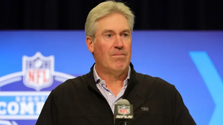 Head coach Doug Pederson of the Jacksonville Jaguars speaks to the media during the NFL Combine at the Indiana Convention Center on February 27, 2024 in Indianapolis, Indiana.
