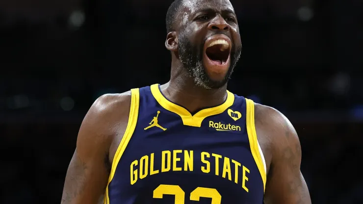 Draymond Green #23 of the Golden State Warriors looks on during the first half of a game against the Los Angeles Lakers at Crypto.com Arena on March 16, 2024 in Los Angeles, California.
