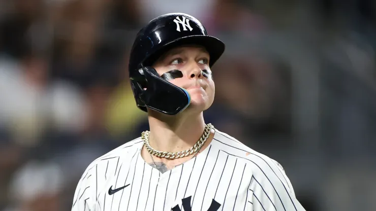 Alex Verdugo #24 of the New York Yankees in action against the Baltimore Orioles at Yankee Stadium on June 19, 2024 in the Bronx borough of New York City.
