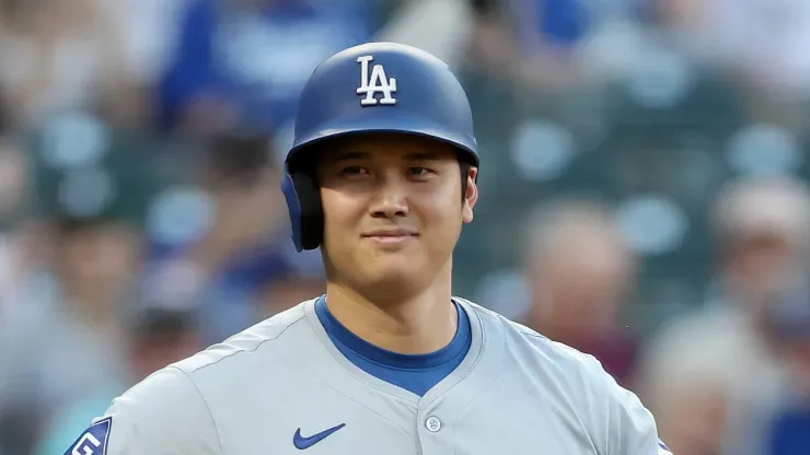 Shohei Ohtani #17 of the Los Angels Dodgers bats against the Colorado Rockies in the first inning at Coors Field on September 27, 2024 in Denver, Colorado.
