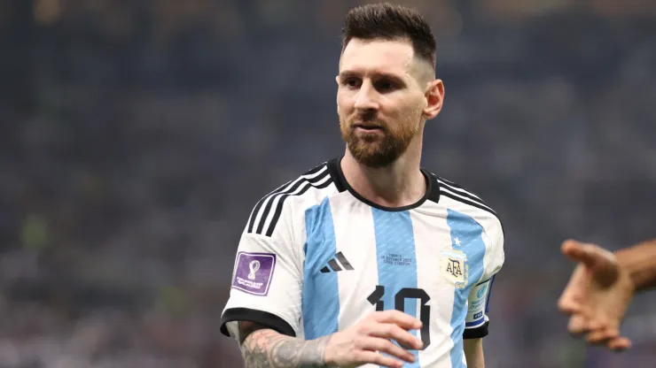 Lionel Messi of Argentina reacts during the FIFA World Cup Qatar 2022 Final match between Argentina and France
