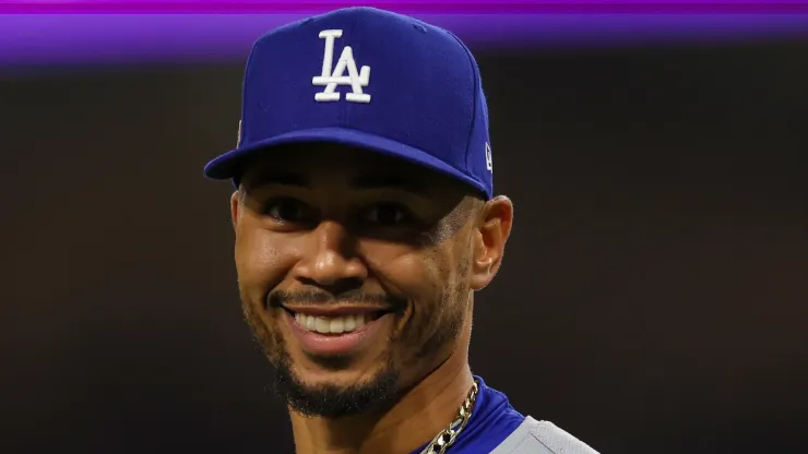 ookie Betts #50 of the Los Angeles Dodgers after the third out in the fifth inning during Game Four of the Division Series against the San Diego Padres at Petco Park on October 09, 2024 in San Diego, California. 
