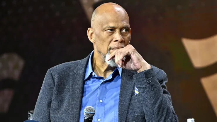 Kareem Abdul-Jabbar speaks onstage during the Fanatics Fest NYC 2024 at Jacob Javits Center on August 18, 2024 in New York City. 
