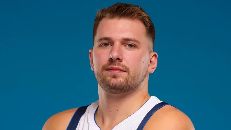 Luka Doncic #77 of the Dallas Mavericks poses for a portrait during the Dallas Mavericks Media Day
