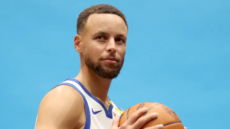 Stephen Curry #30 of the Golden State Warriors poses for the media during the Warriors Media Day
