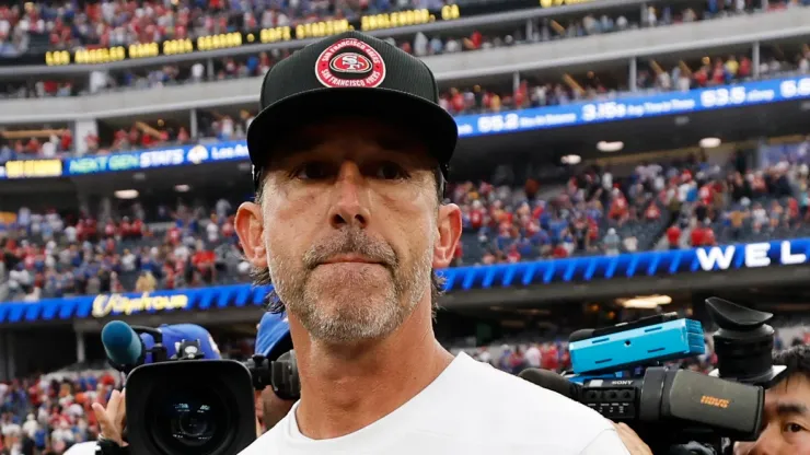 Kyle Shanahan, head coach of the San Francisco 49ers, looks on after a loss against the Los Angeles Rams at SoFi Stadium on September 22, 2024 in Inglewood, California.
