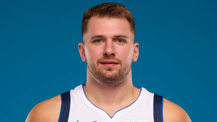 Luka Doncic #77 of the Dallas Mavericks poses for a portrait during the Dallas Mavericks Media Day at Mavericks Training Center on September 30, 2024 in Dallas, Texas.
