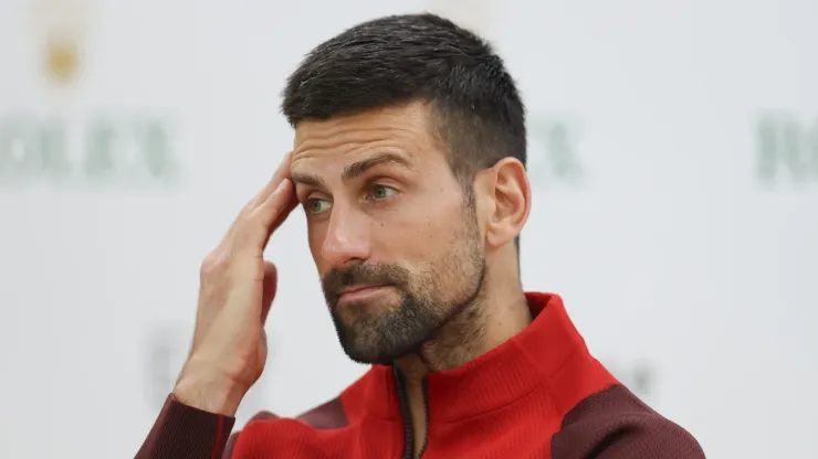 ovak Djokovic of Serbia attend a press conference after he losing the Men's Singles final match against Jannik Sinner
