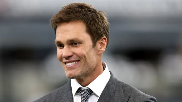 Tom Brady, former NFL quarterback, looks on before the Detroit Lions play the Dallas Cowboys at AT&T Stadium on October 13, 2024 in Arlington, Texas.
