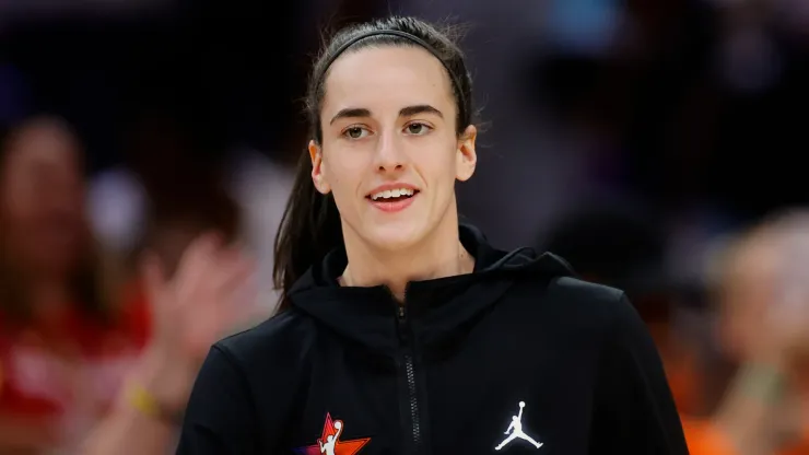 Caitlin Clark #22 of Team WNBA looks on prior to the game against Team USA in the 2024 WNBA All Star Game 
