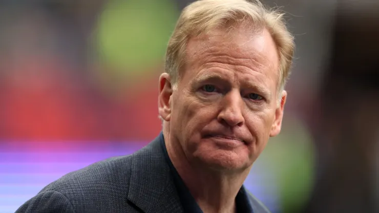 Roger Goodell, Commissioner of the NFL looks on prior to the NFL match between Jacksonville Jaguars and Chicago Bears at Tottenham Hotspur Stadium on October 13, 2024 in London, England.
