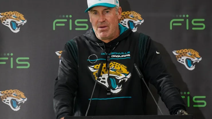 Jacksonville Jaguars American Football International Series Jacksonville Jaguars Head Coach Doug Pederson during the practise session for Jacksonville Jaguars at the Grove Hotel, Chandler s Cross, United Kingdom on 18 October 2024.
