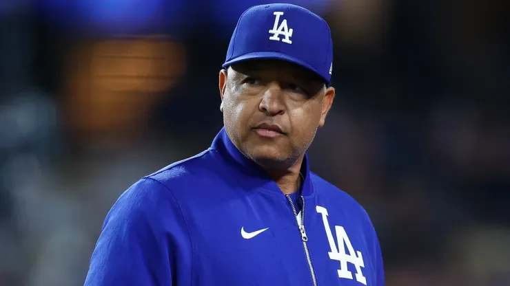 Manager Dave Roberts of the Los Angeles Dodgers at Dodger Stadium.
