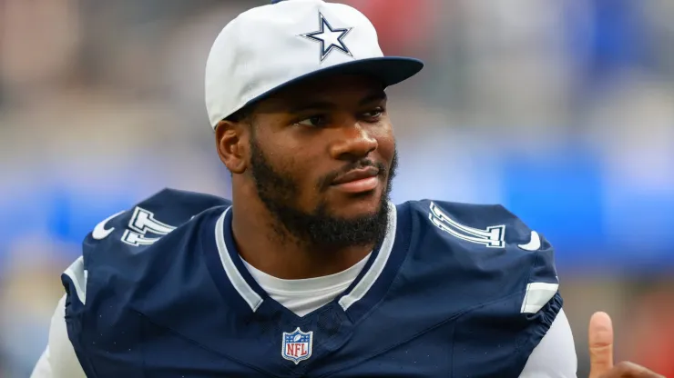 Dallas Cowboys linebacker Micah Parsons (11) running off of the field after a NFL, American Football Herren, USA preseason game between the Dallas Cowboys and the Los Angeles Rams on August 11, 2024, at SoFi Stadium in Inglewood, CA.
