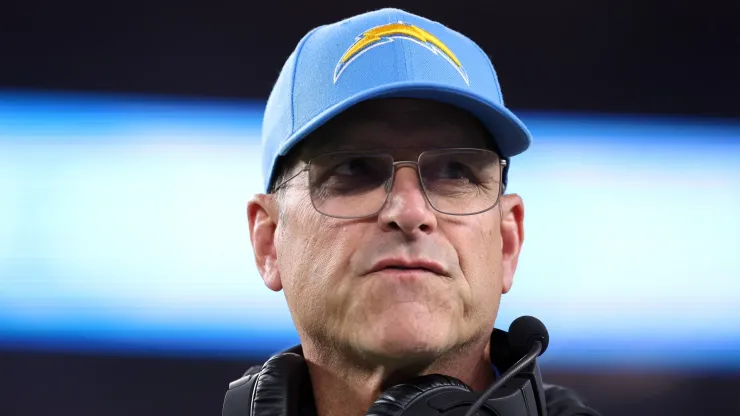 Head coach Jim Harbaugh of the Los Angeles Chargers during a game against the Arizona Cardinals
