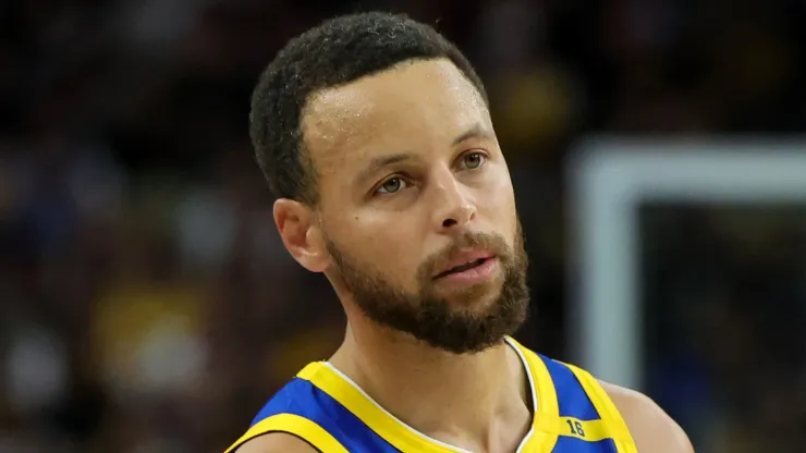 Stephen Curry #30 of the Golden State Warriors stands on the court during a break in the fourth quarter of a preseason game against the Los Angeles Lakers at T-Mobile Arena at T-Mobile Arena on October 15, 2024 in Las Vegas, Nevada. The Warriors defeated the Lakers 111-97.
