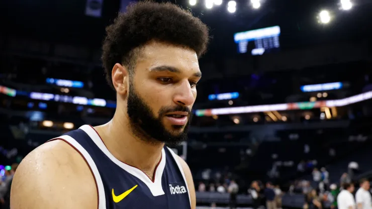 Jamal Murray #27 of the Denver Nuggets walks off the court after a win over the Minnesota Timberwolves
