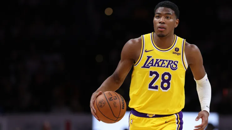 Rui Hachimura #28 of the Los Angeles Lakers in action against the Washington Wizards
