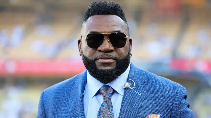 David Ortiz looks on during batting practice ahead of Game One of the 2024 World Series at Dodger Stadium on October 25, 2024 in Los Angeles, California. 
