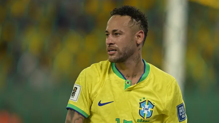 Neymar  of Brazil looks on during a FIFA World Cup 2026 Qualifier match between Brazil and Venezuela
