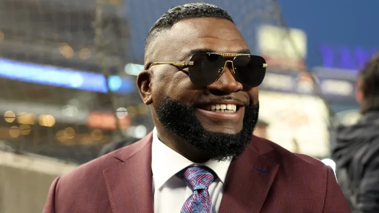 Former MLB player David Ortiz looks on prior to the New York Yankees playing the Los Angeles Dodgers in Game Three of the 2024 World Series at Yankee Stadium on October 28, 2024 in New York City.
