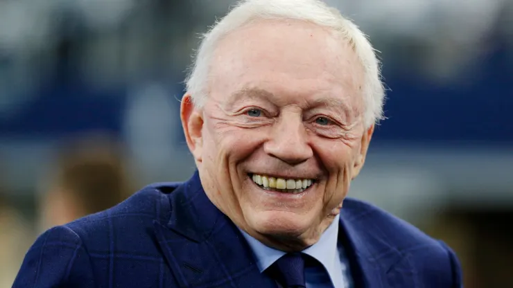 Dallas Cowboys owner Jerry Jones is seen on the field prior to a game between the San Francisco 49ers and Dallas Cowboys in 2022.
