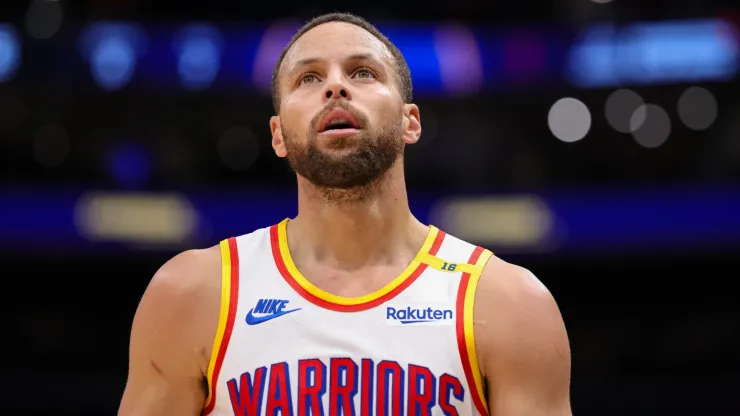 Stephen Curry #30 of the Golden State Warriors looks on during the first half against the Washington Wizards at Capital One Arena on November 04, 2024 in Washington, DC.
